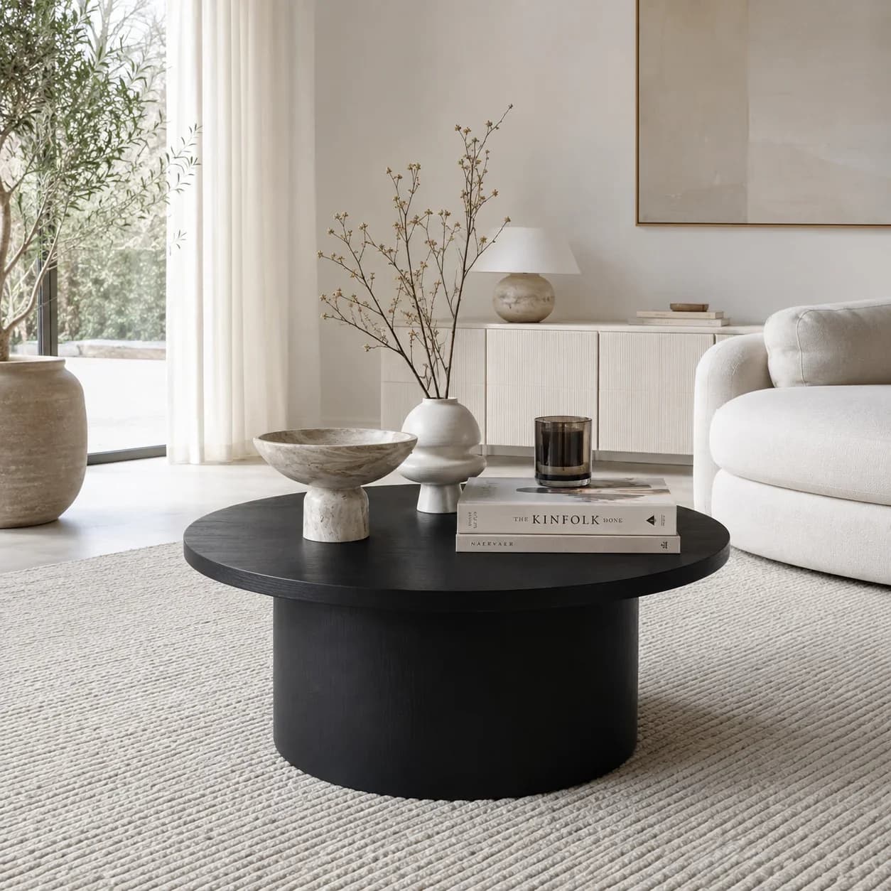Black rounded table